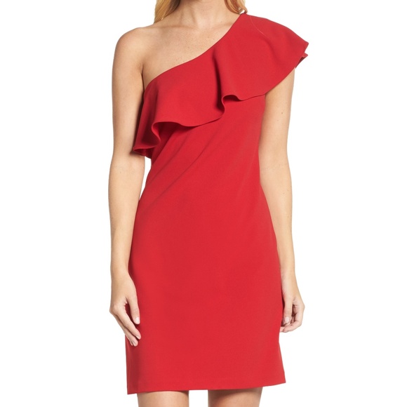 julia jordan ruffled sheath dress